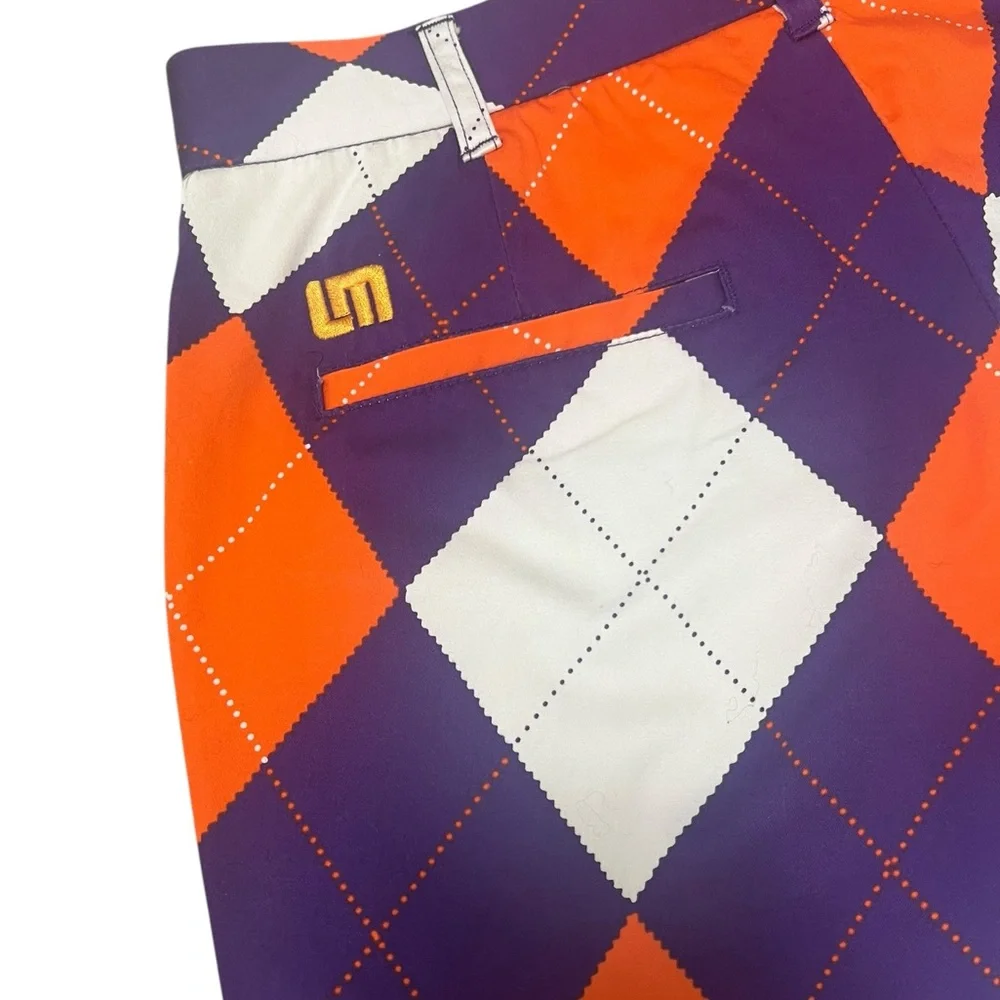 Loudmouth Golf Clemson Tigers Pants 30 x 29.5 Argyle Orange Purple Preppy Cool